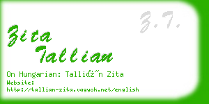 zita tallian business card